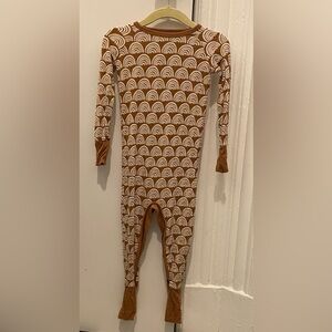 Little Sleepies Brown and White Rainbow Zip Rompers/Sleepers